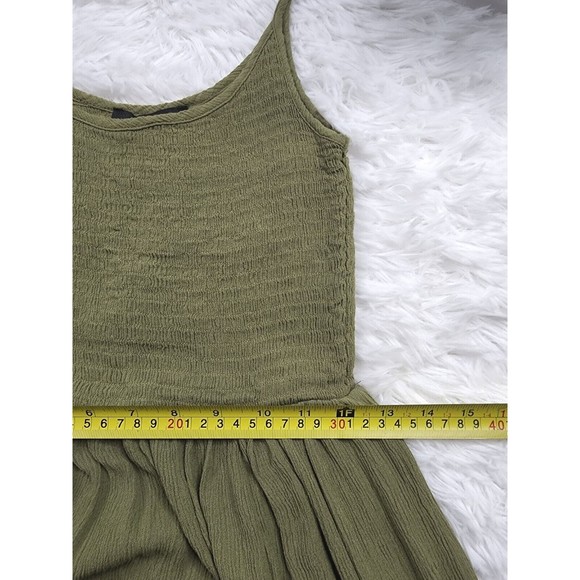 [499] Forever 21 Green Shirred Boho Cami Dress - Picture 3 of 9